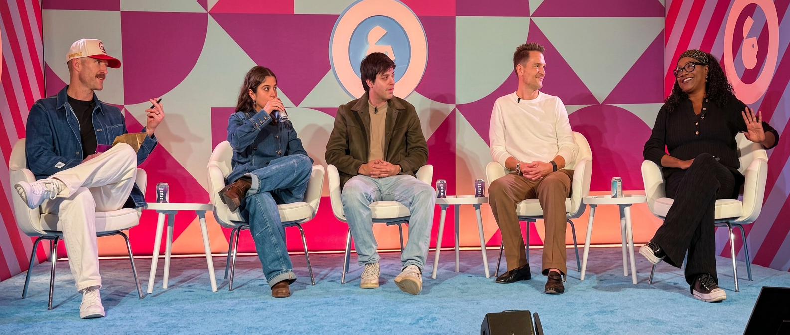 Wendy Calhoun speaking alongside the five-person Advertising Week New York panel