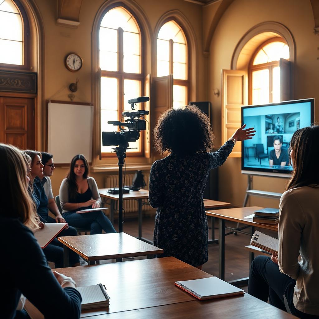 Wendy Calhoun teaching vertical filmmaking in Italy